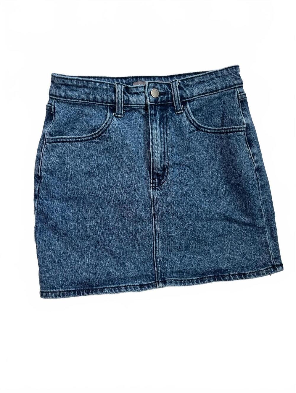 Just USA Denim Mini Skirt Medium Petite MP Acid Wash Distressed Y2K Grunge Retro